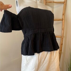 Revolve Mcguire Petit Trois Bustier Top Black Womens Size Medium